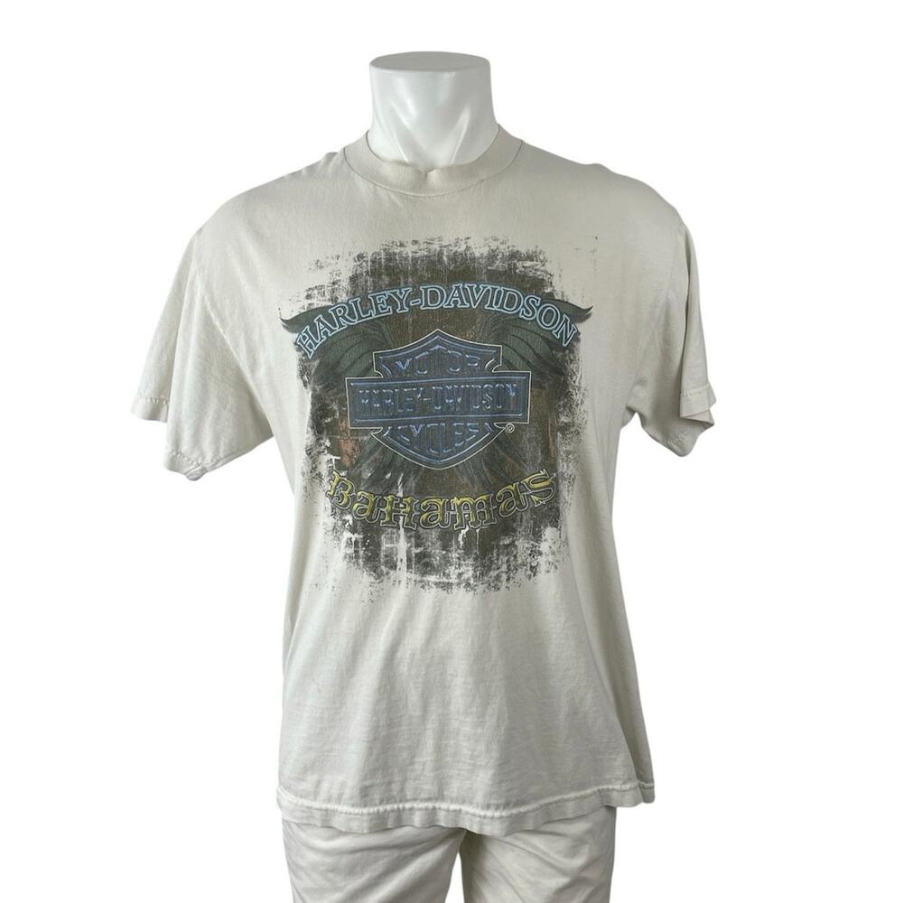 Harley Davidson Men's Gray Bahamas Graphic Print Short Sleeve T Shirt Tee Top M